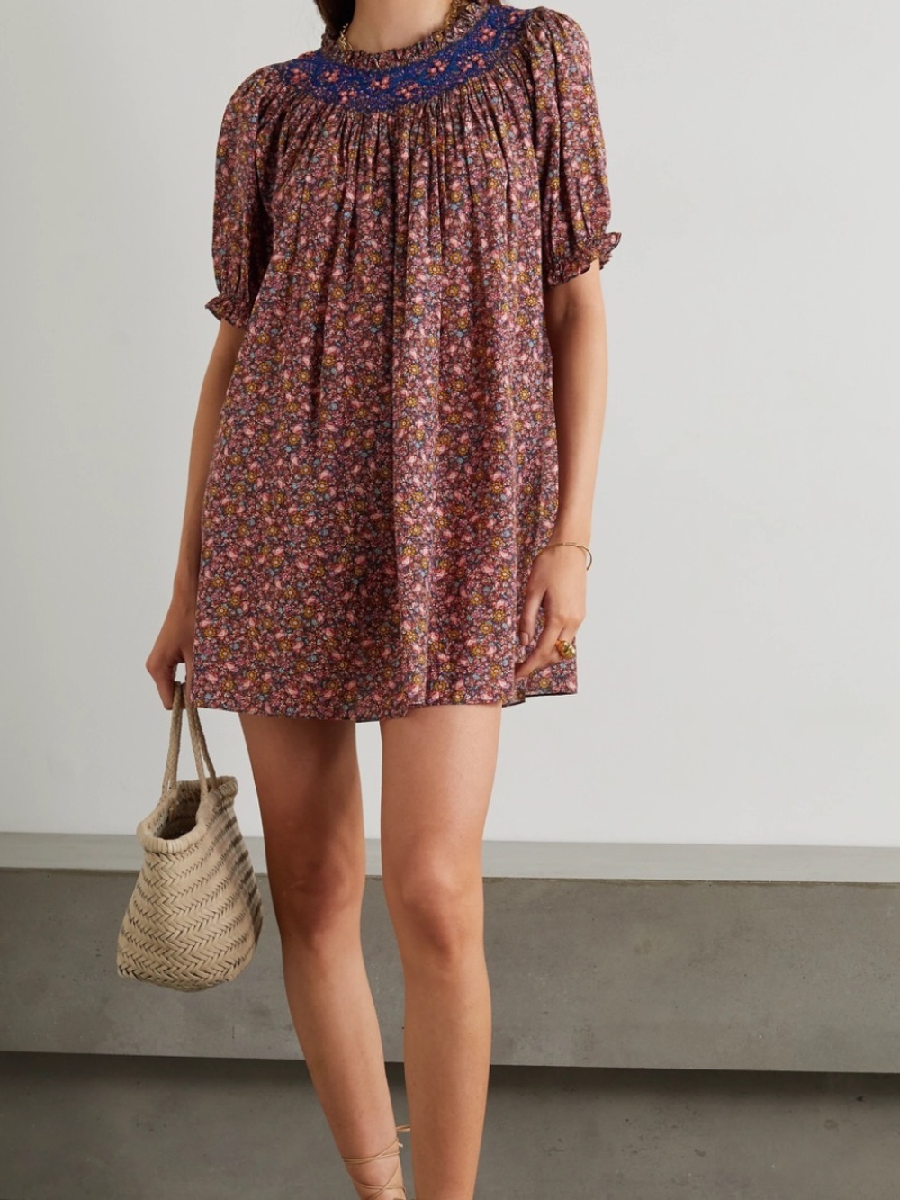 Doen Odessa smocked mini dress